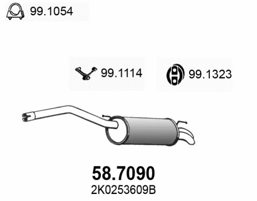 Silencieux arrière ASSO 58.7090