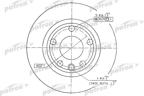 Disque de frein PATRON PBD1593