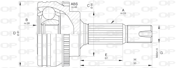 Jeu de joints, arbre de transmission OPEN PARTS CVJ5649.10