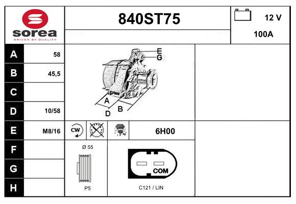 Alternateur STARTCAR 840ST75