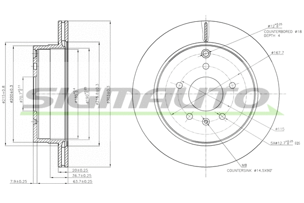 Disque de frein SIGMAUTO DBB660V
