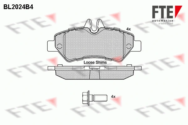 Kit de plaquettes de frein, frein à disque FTE 9010612