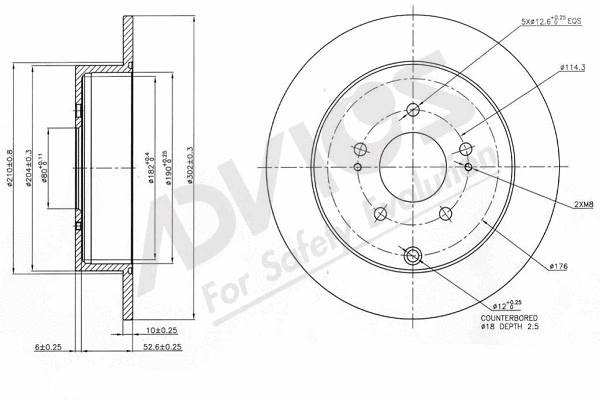 Disque de frein ADVICS-SEA D6R085
