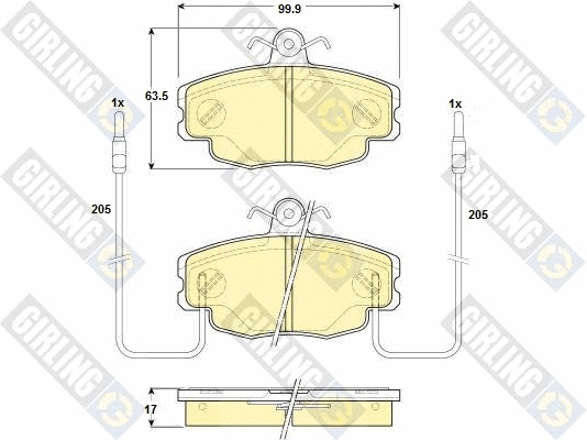 Kit de plaquettes de frein, frein à disque GIRLING 6114281