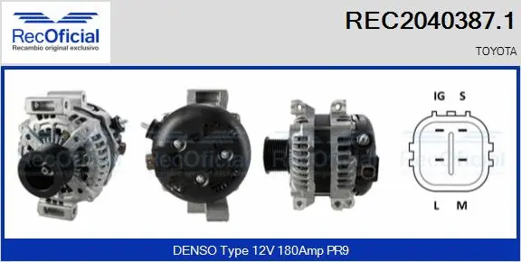 Alternateur RECOFICIAL REC2040387.1
