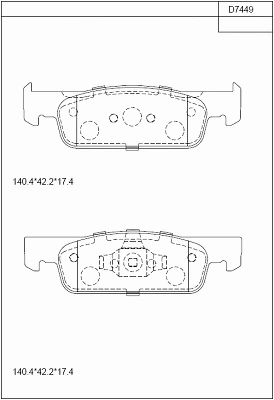 Kit de plaquettes de frein, frein à disque ASIMCO KD7449