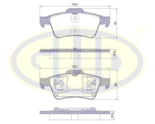 Kit de plaquettes de frein, frein à disque G.U.D. GBP880118
