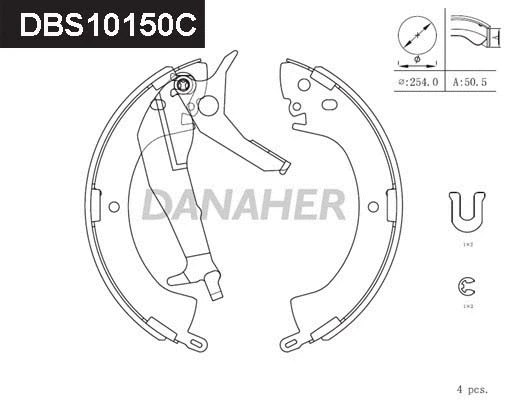 Jeu de mâchoires de frein DANAHER DBS10150C