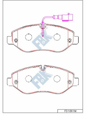 Kit de plaquettes de frein, frein à disque FBK FD1861M