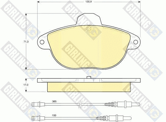 Kit de plaquettes de frein, frein à disque GIRLING 6113013