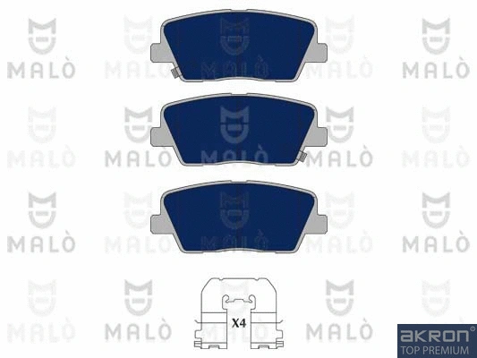 Kit de plaquettes de frein, frein à disque AKRON-MALÒ 1051146