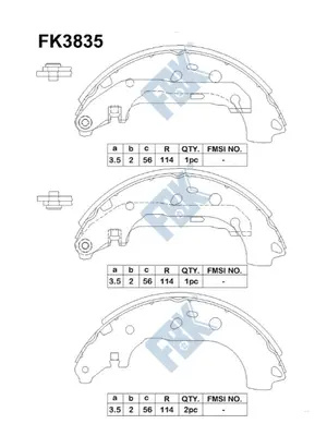 Jeu de mâchoires de frein FBK FK3835