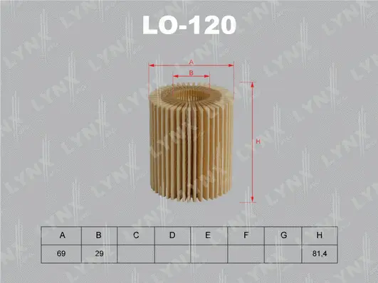 Filtre à huile LYNXAUTO LO-120
