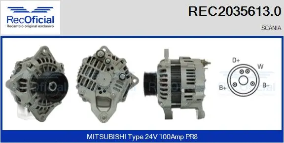 Alternateur RECOFICIAL REC2035613.0