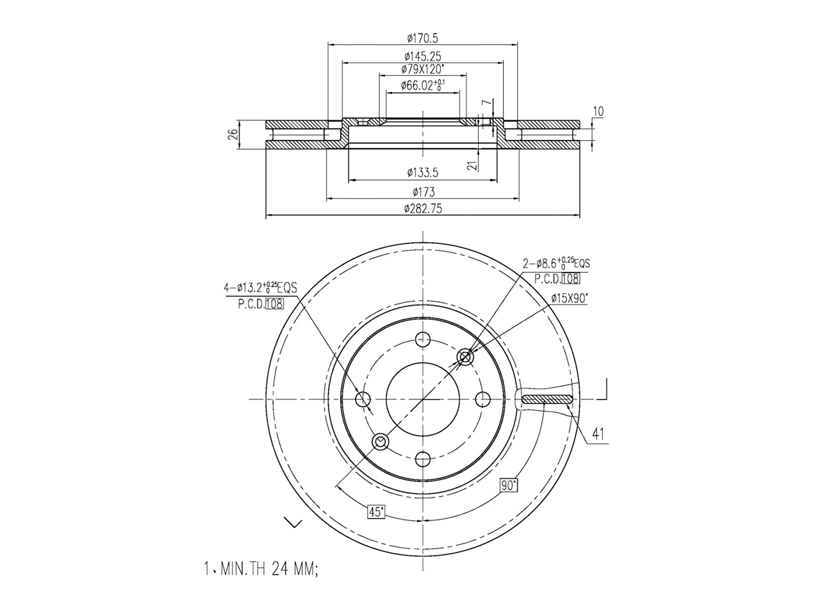 Disque de frein A.Z. Meisterteile AZMT-44-024-1511