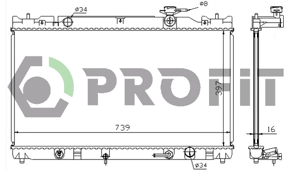 Radiateur, refroidissement du moteur PROFIT PR 1830A2