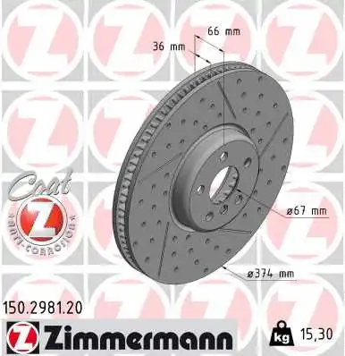 Disque de frein ZIMMERMANN 150.2981.20
