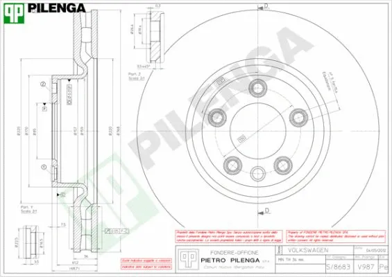 Disque de frein PILENGA V987