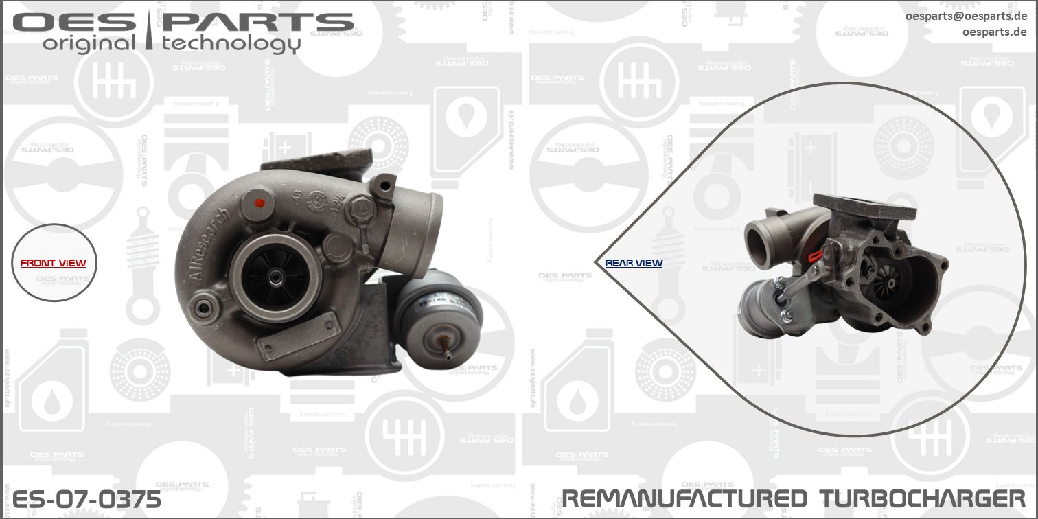 Turbocompresseur, suralimentation OES PARTS ES-07-0375