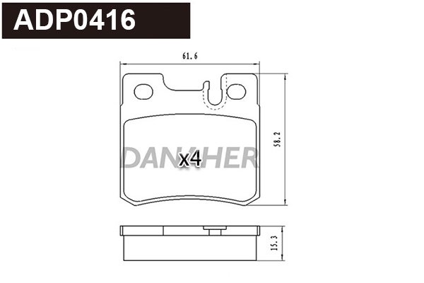 Kit de plaquettes de frein, frein à disque DANAHER ADP0416