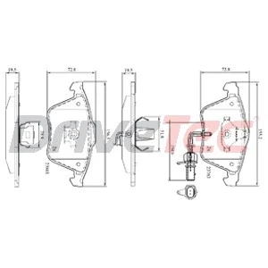 Kit de plaquettes de frein, frein à disque DriveTec DPAD1922