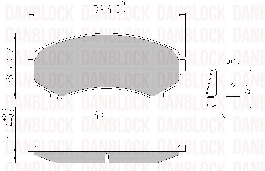 Kit de plaquettes de frein, frein à disque DANBLOCK DB 510440