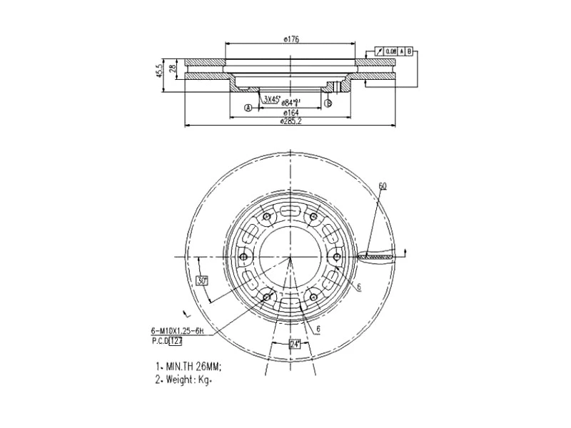 Disque de frein A.Z. Meisterteile AZMT-44-024-1534