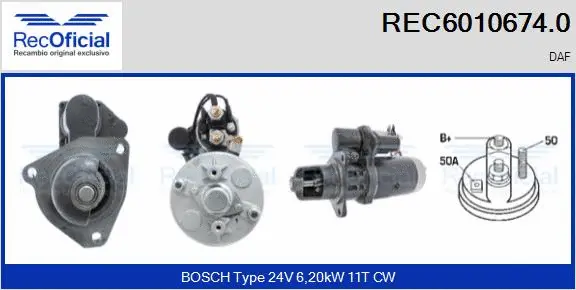 Démarreur RECOFICIAL REC6010674.0