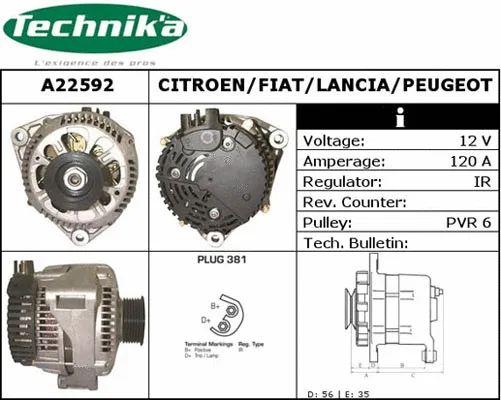 Alternateur Technika A22592
