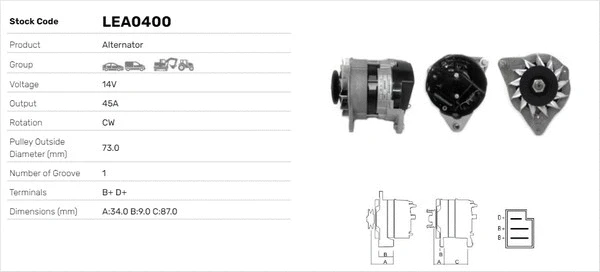 Alternateur LUSA LEA0400