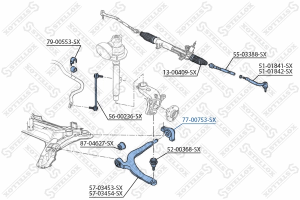 Suspension, bras de liaison STELLOX 77-00753-SX