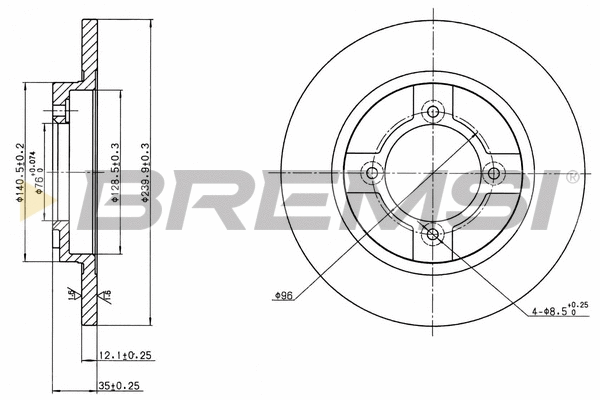 Disque de frein BREMSI CD6064S