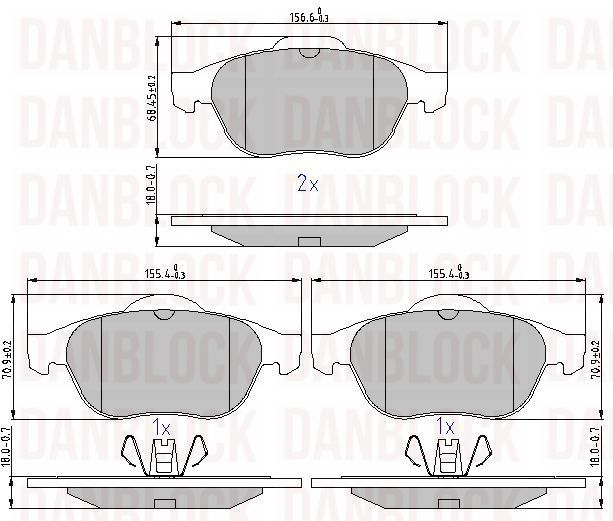 Kit de plaquettes de frein, frein à disque DANBLOCK DB 510770