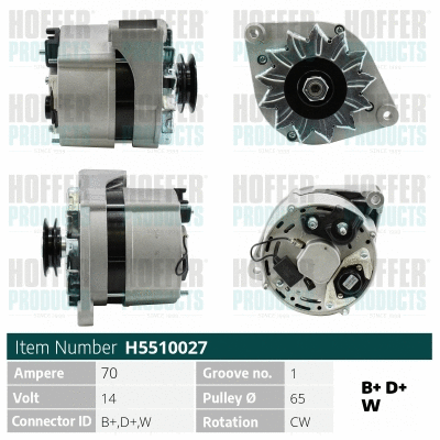 Alternateur HOFFER H5510027