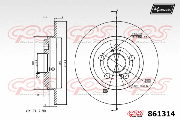 Disque de frein MAXTECH 861314