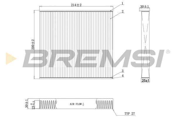 Filtre, air de l'habitacle BREMSI FC0905C