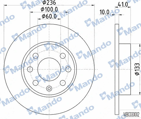 Disque de frein MANDO MBC030002