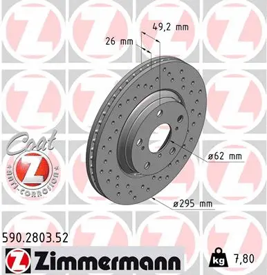 Disque de frein ZIMMERMANN 590.2803.52