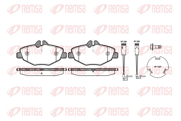 Kit de plaquettes de frein, frein à disque REMSA 0990.02