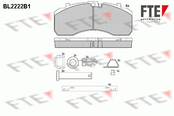 Kit de plaquettes de frein, frein à disque FTE 9500008