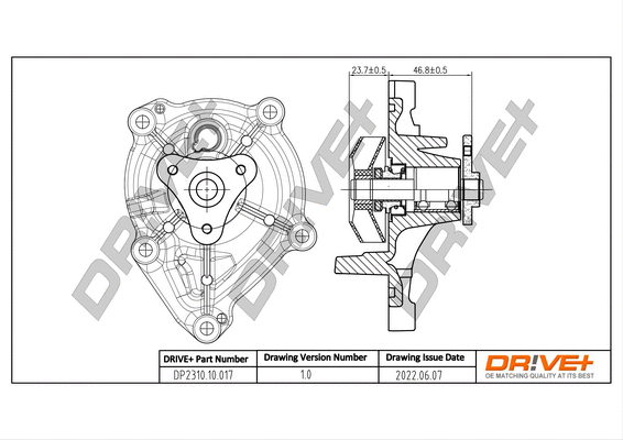 Pompe à eau, refroidissement du moteur Dr!ve+ DP2310.10.017