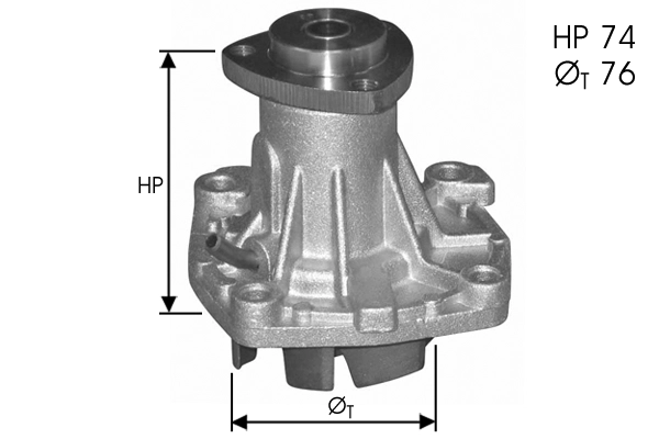 Pompe à eau, refroidissement du moteur TECDRIVE TPAE0164