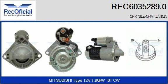 Démarreur RECOFICIAL REC6035289.0