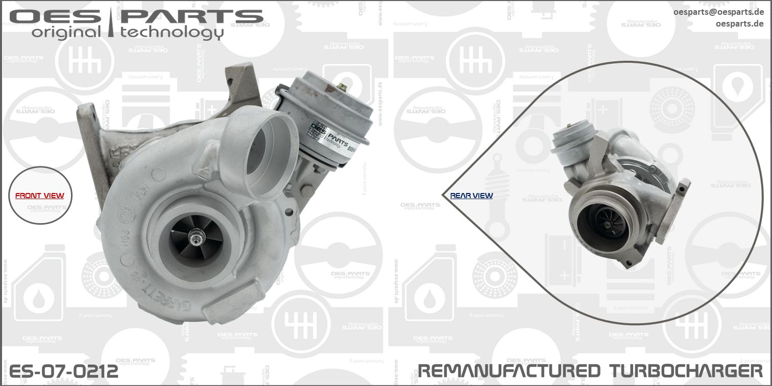 Turbocompresseur, suralimentation OES PARTS ES-07-0212