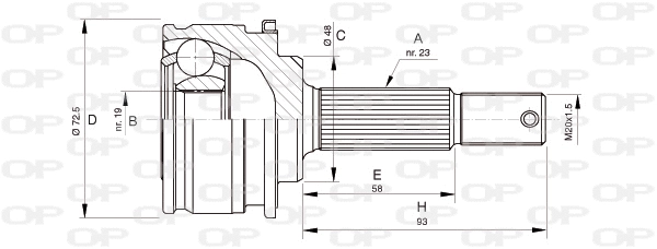 Jeu de joints, arbre de transmission OPEN PARTS CVJ5196.10