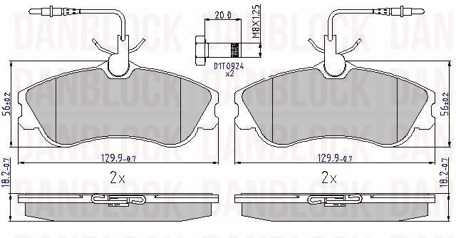 Kit de plaquettes de frein, frein à disque DANBLOCK DB 510306