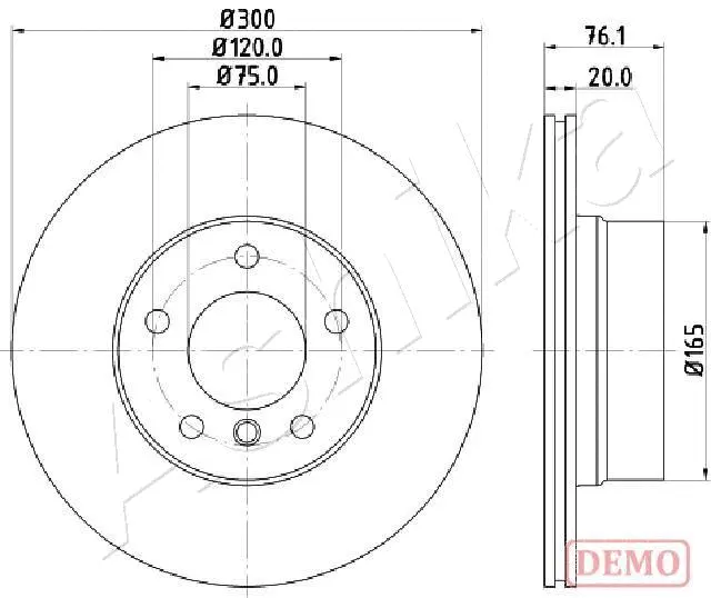 Disque de frein ASHIKA 61-00-0136C
