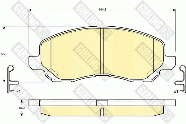 Kit de plaquettes de frein, frein à disque GIRLING 6132879