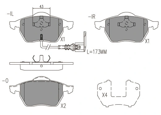 Kit de plaquettes de frein, frein à disque KLAXCAR FRANCE 24002z