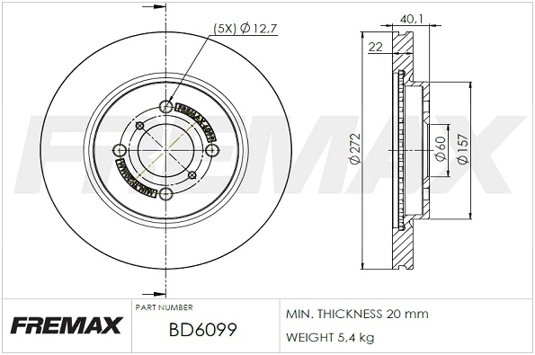 Disque de frein FREMAX BD-6099